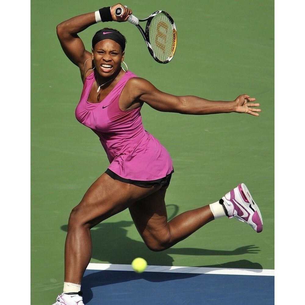 NIKE FIT DRY Women's Serena Williams Tennis Dress LARGE Fuchsia Pink  348341-543